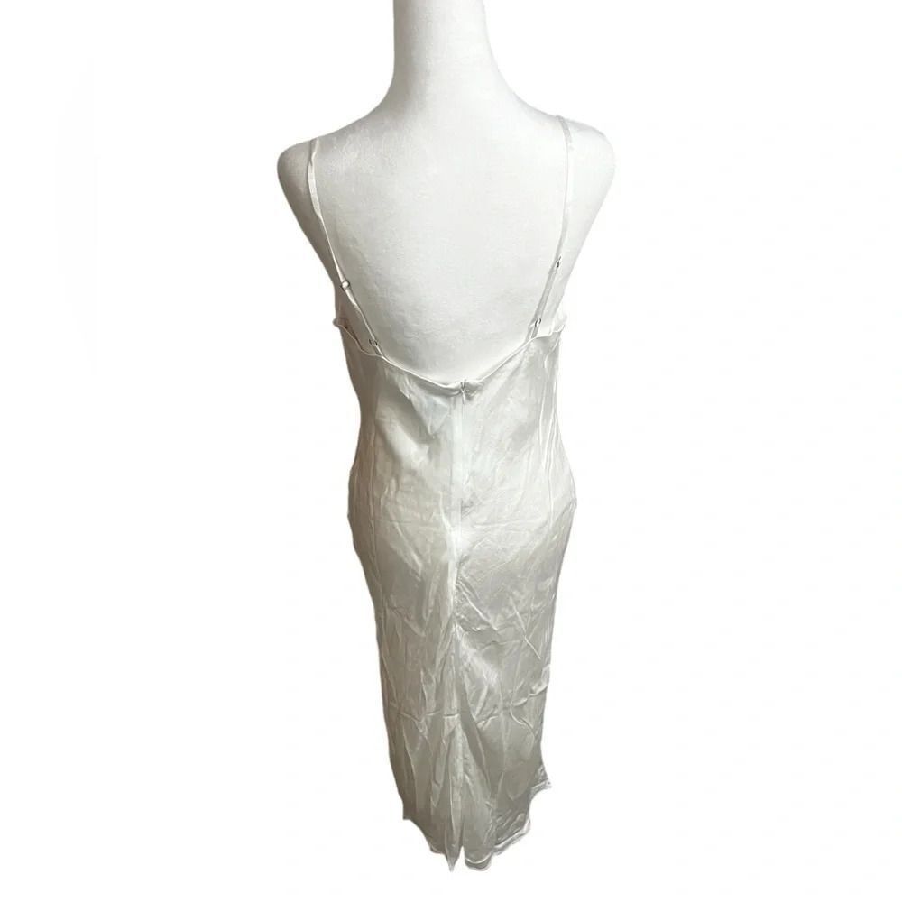 Bardot Slip Dress In Oyster large slit in front adjustable straps maxi - Picture 9 of 13